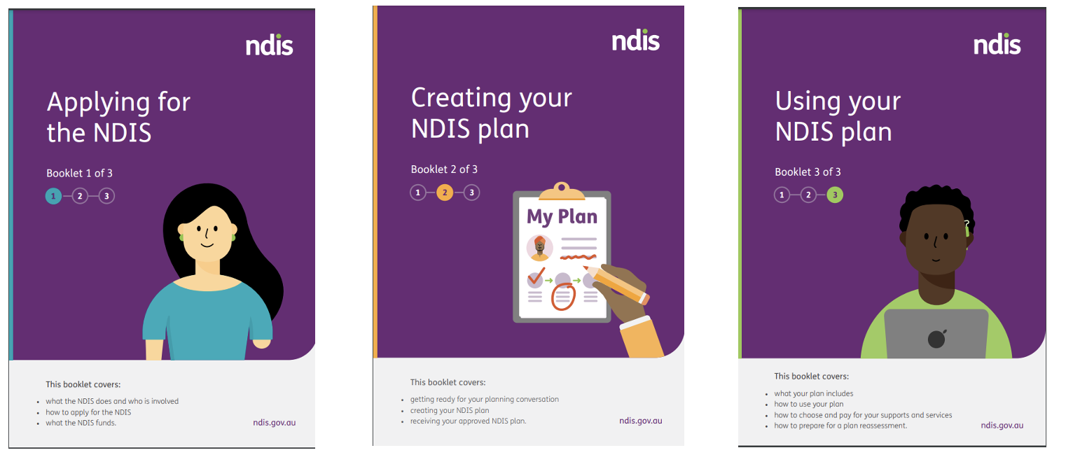 NDIS booklet covers, all are detailed below